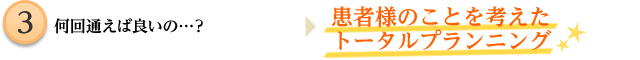 ３．何回通えば良いの...？→患者様のことを考えたトータルプランニング